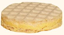 Wafer tondi con ripieno di crema al limone